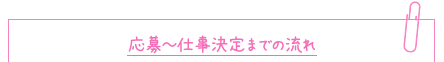 応募～仕事決定までの流れ